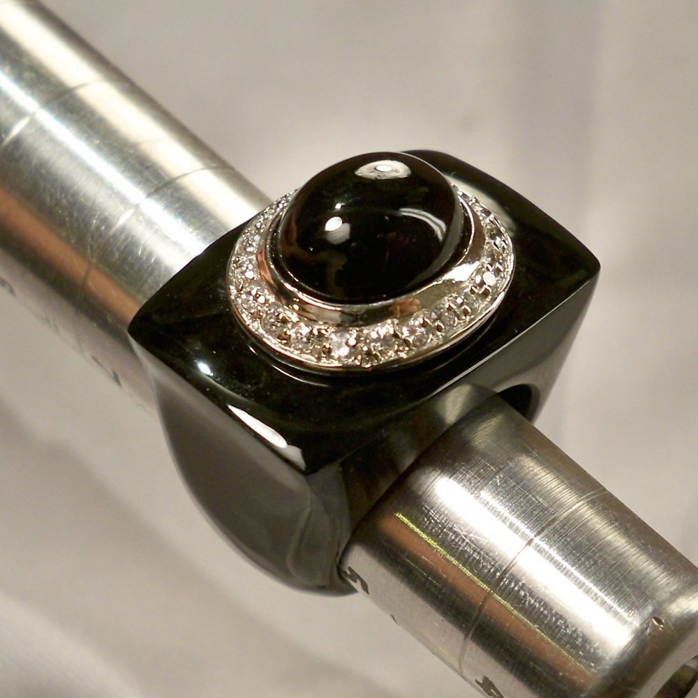 NEW Cubic Zirconias, Black Onyx DESIGNER Power Ring